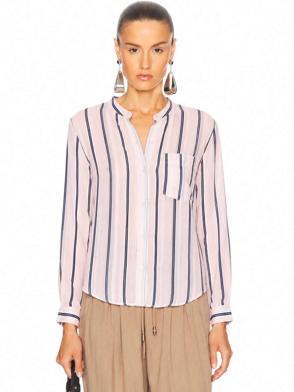 Isabel Marant Etoile Pink Striped Satchell Shirt size 10